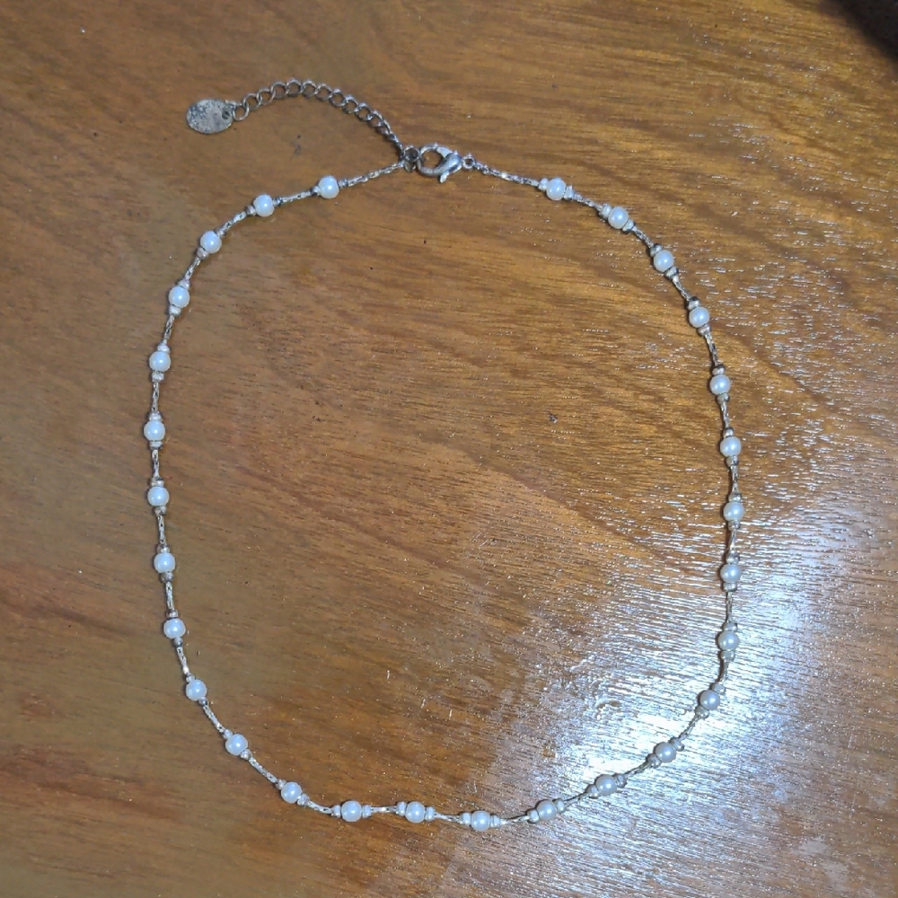 Claire's White Pearl Necklace